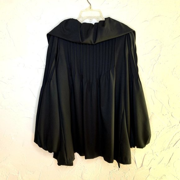 Matty M Black Pleated Coat with Bishop Sleeves - Picture 6 of 7